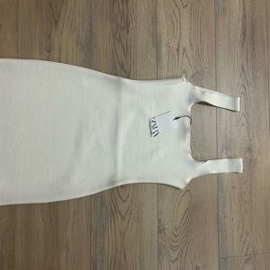 Zara Elegant Cream Midi Dress